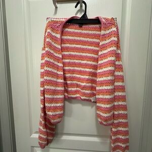 Forever 21 Pink and White Striped Sweater